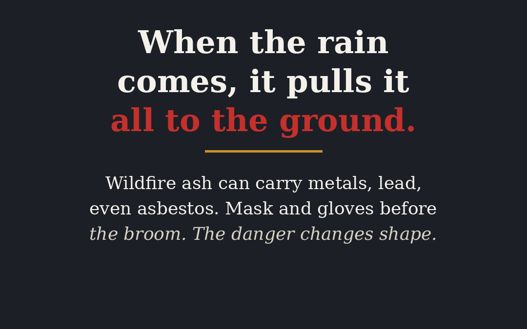 What the Smoke Does to the Ones Who Can’t Tell Us
