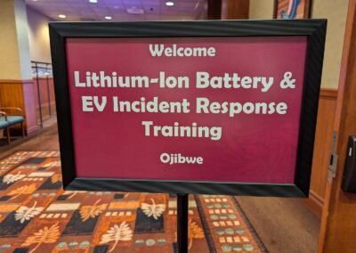 Welcome sign for the lithium-ion battery and EV incident response training