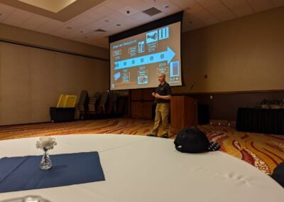 An instructor presents to the class