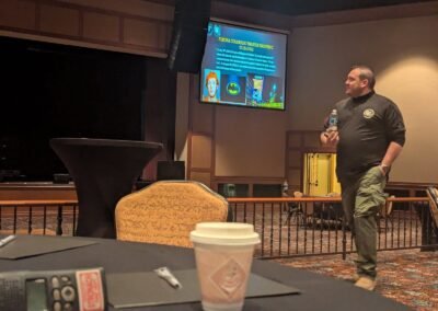 An instructor teaching during Rescue Task Force training at Little River Casino Resort, April 2025