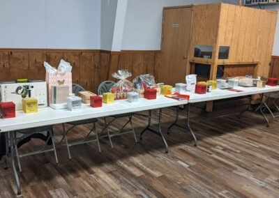Prize table at the fund raiser
