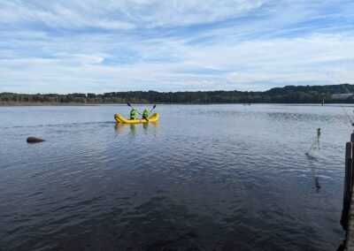The rescue craft out on the water